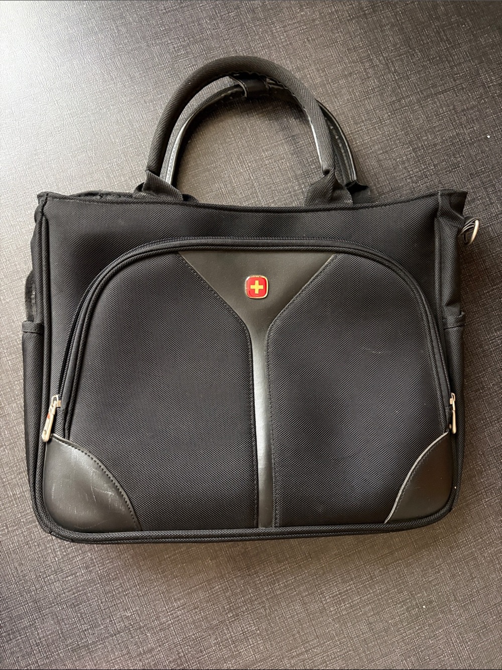 SwissGear Black Laptop Bag with Red Logo Accent